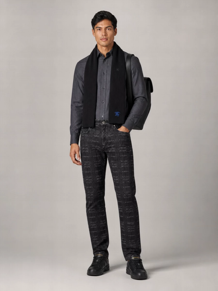 Burberry checked straight leg jeans