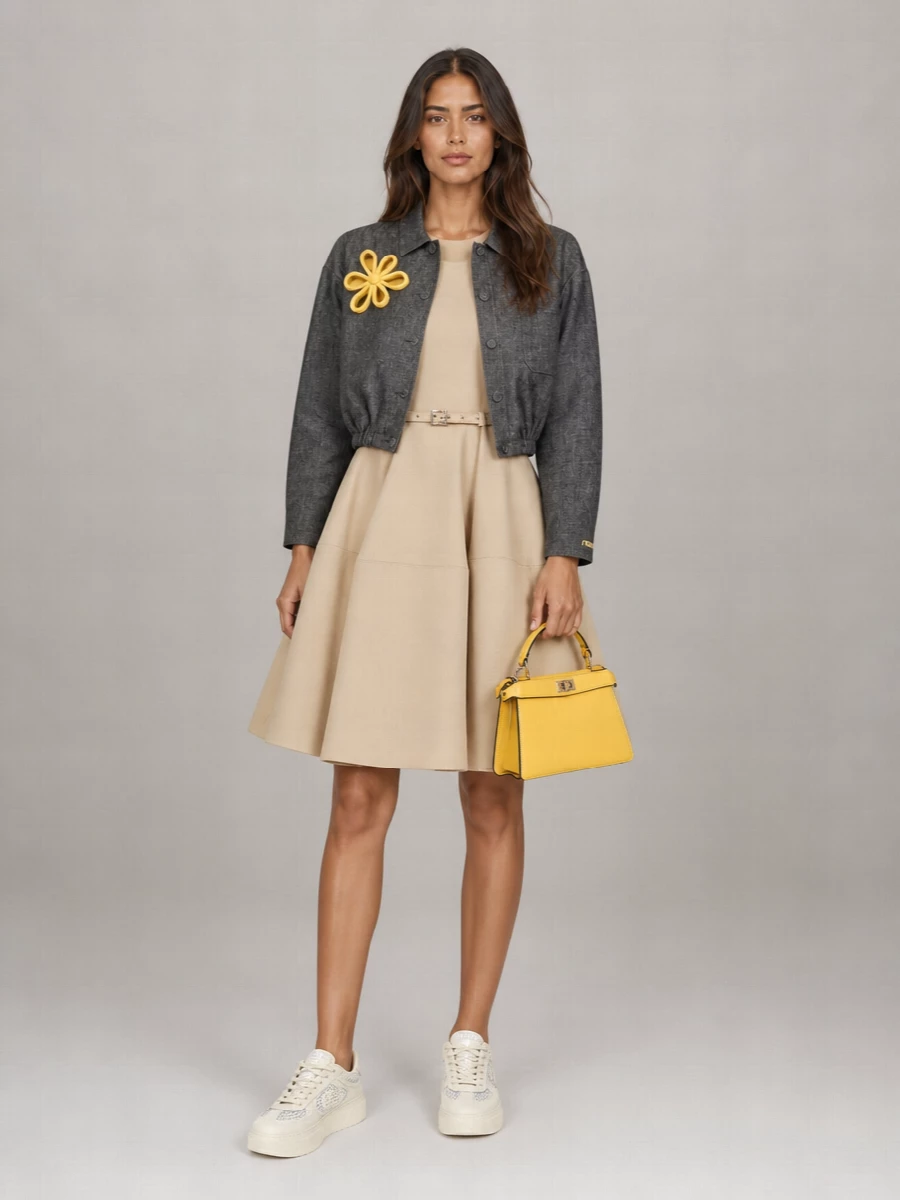 Fendi Peekaboo Petite Leather Shoulder Bag