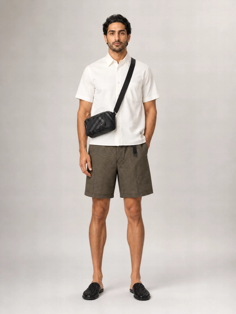 Comme Des Garçons Checked Wide-Leg Bermuda Shorts