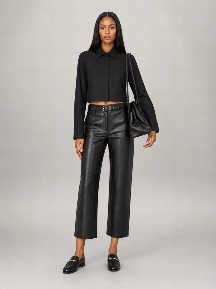 Saint Laurent Crocodile-Embossed Leather Belt