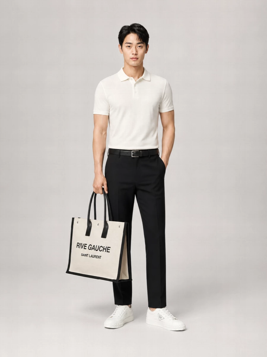 Saint Laurent Logo-Embroidered Short-Sleeve Polo Shirt