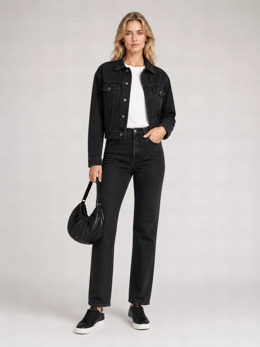 Loulou Studio Denim Cropped Jacket