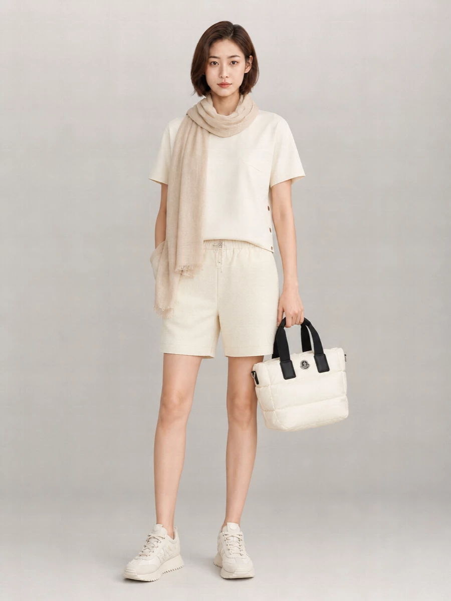 Moncler High-Rise Knee-Length Bouclé Shorts
