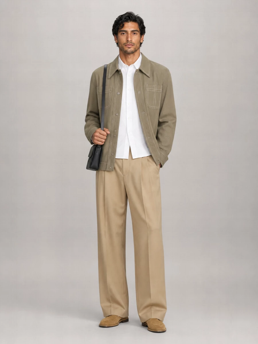 Ami Paris Cotton Buttoned Shirt Jacket