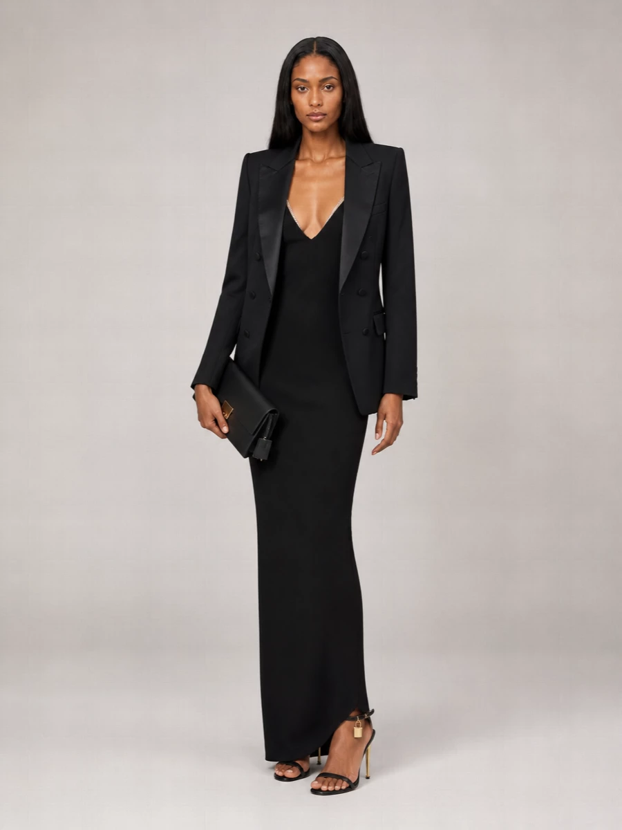Tom Ford Wool Double-Breasted Tuxedo Blazer