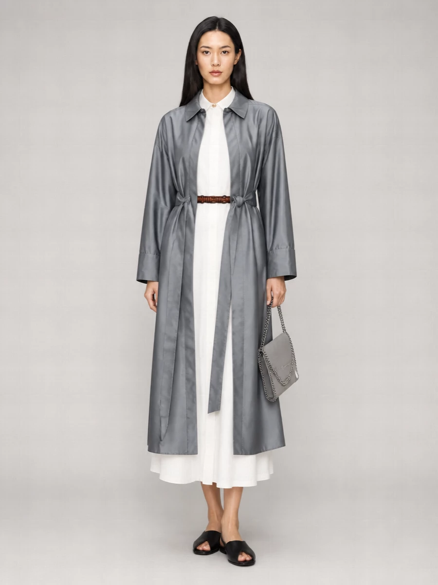 S Max Mara Silk Trench Coat