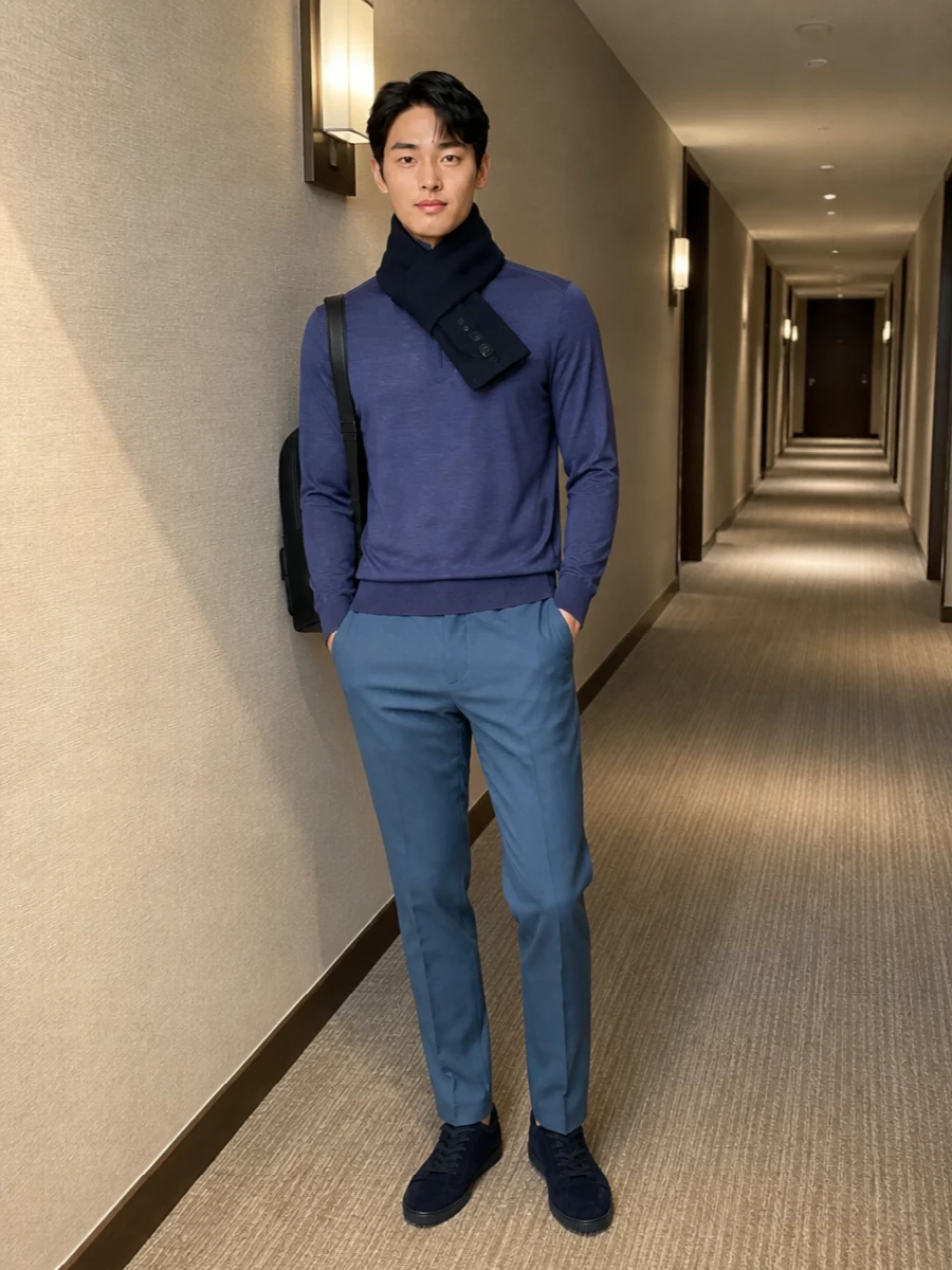 Paul smith half zip blue trousers navy sneakers