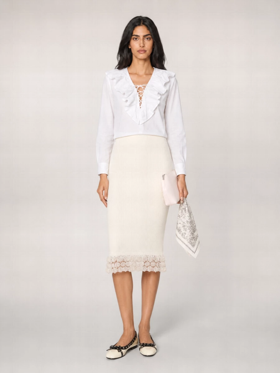 Ganni Cotton Shirt With Gathered Back Yoke
