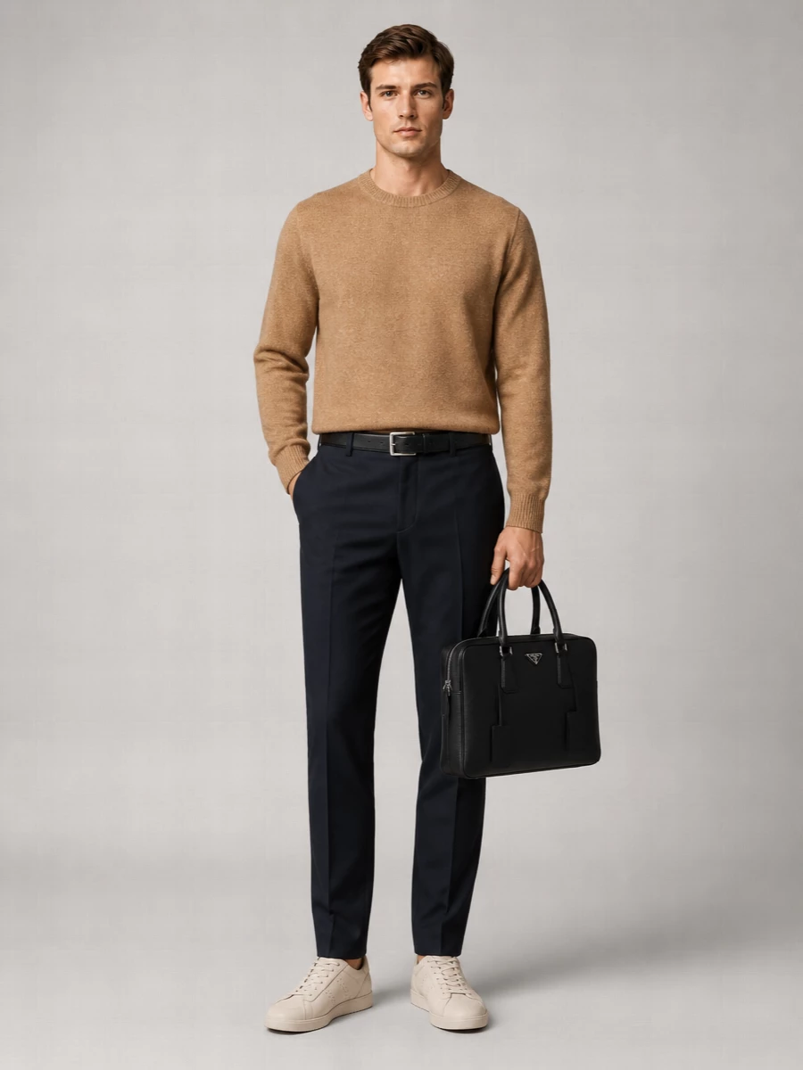 Ami Paris Virgin Wool Straight-Leg Trousers