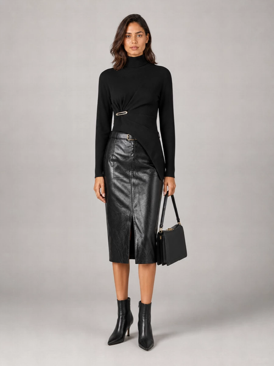 Lanvin Leather Pencil Skirt
