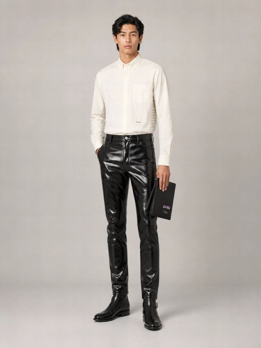 Balenciaga Leather Zipped Clutch Bag