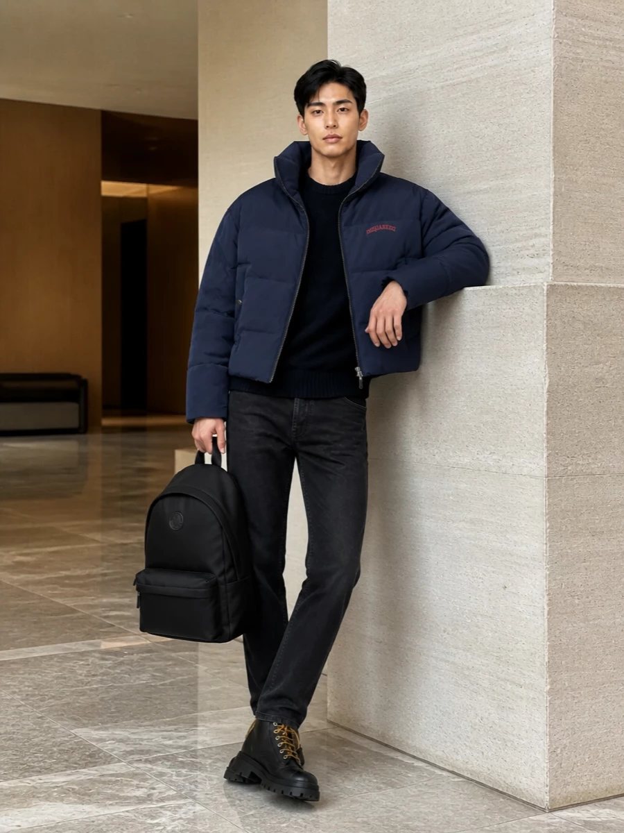 Dsquared2 bomber black jeans boots outfit