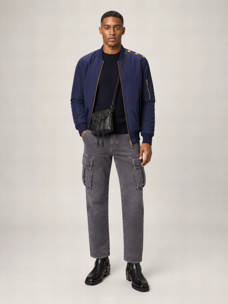 Balmain Nylon Relaxed-Fit Bomber Jacket