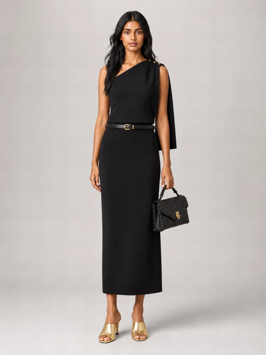 Bottega Veneta One-Shoulder Crepe Blouse