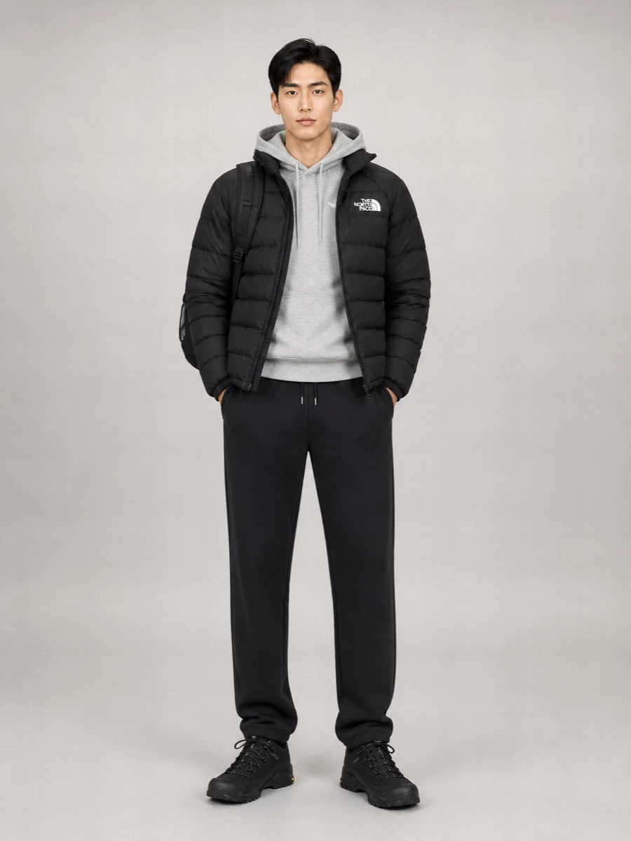 The North Face reversible hooded puffer jacket