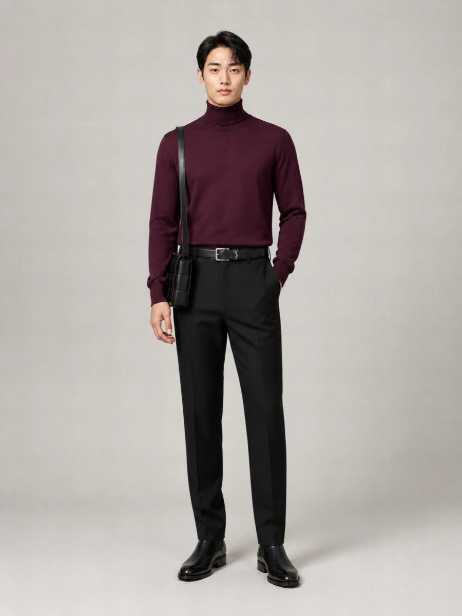 Saint Laurent Fine-Knit Wool Slim-Fit Turtleneck Sweater