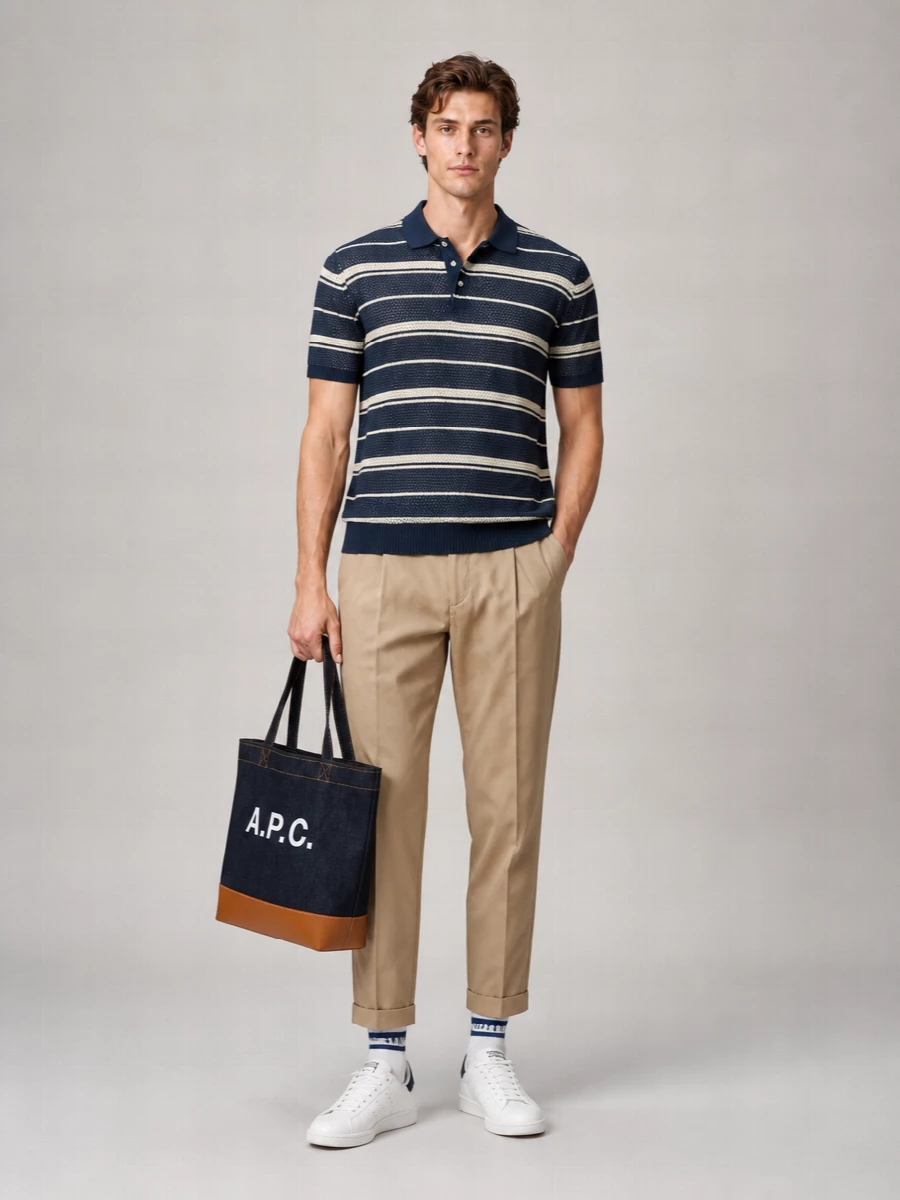 Beams Plus Striped Polo Shirt