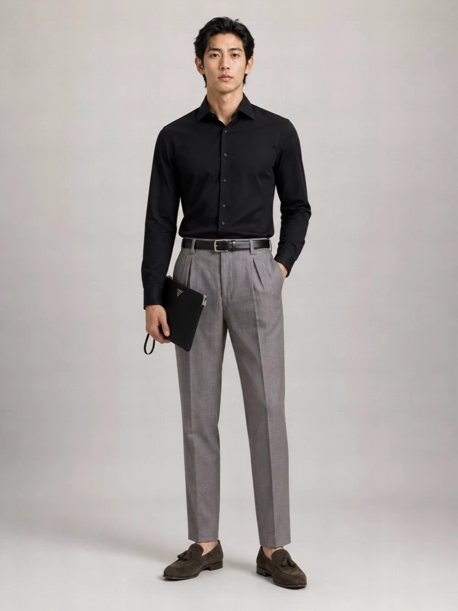 Brunello Cucinelli Cotton Piqué French Collar Long-Sleeve Shirt
