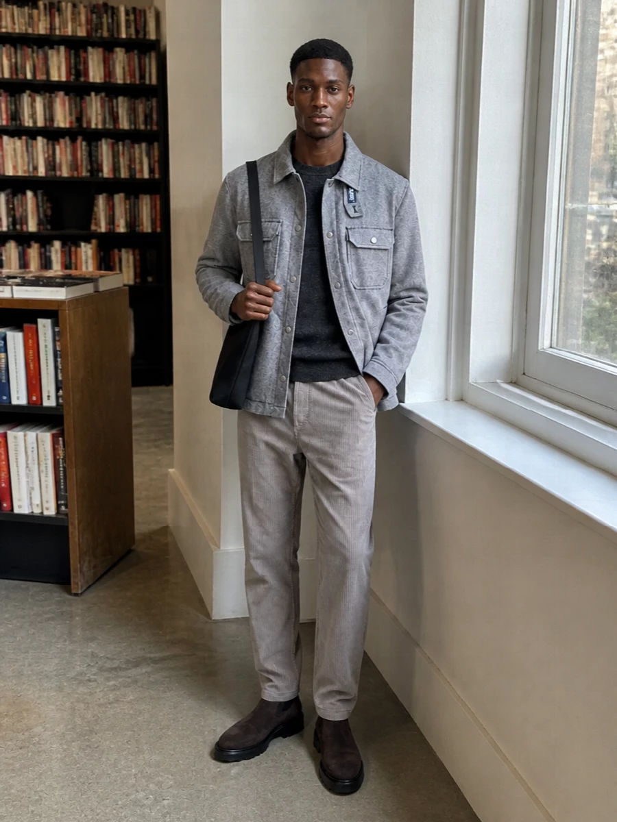 Woolrich shacket apc corduroy chelsea boots