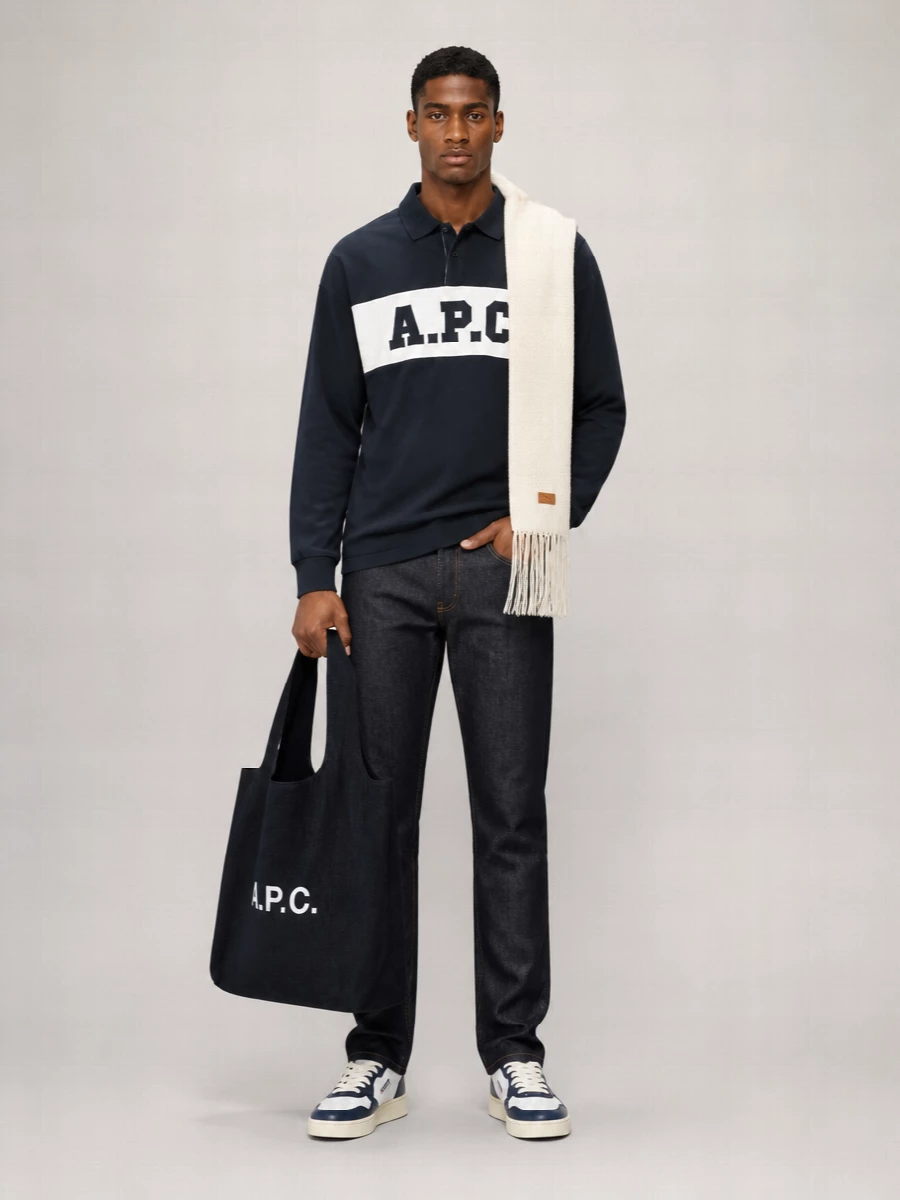 A.p.c. Cotton Oversized Long-Sleeve Polo Shirt
