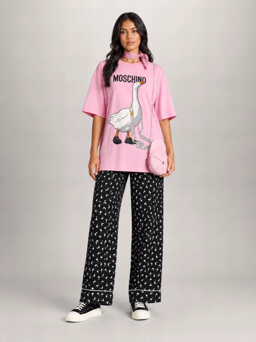 Moschino Cotton Printed Short-Sleeve Mini Dress