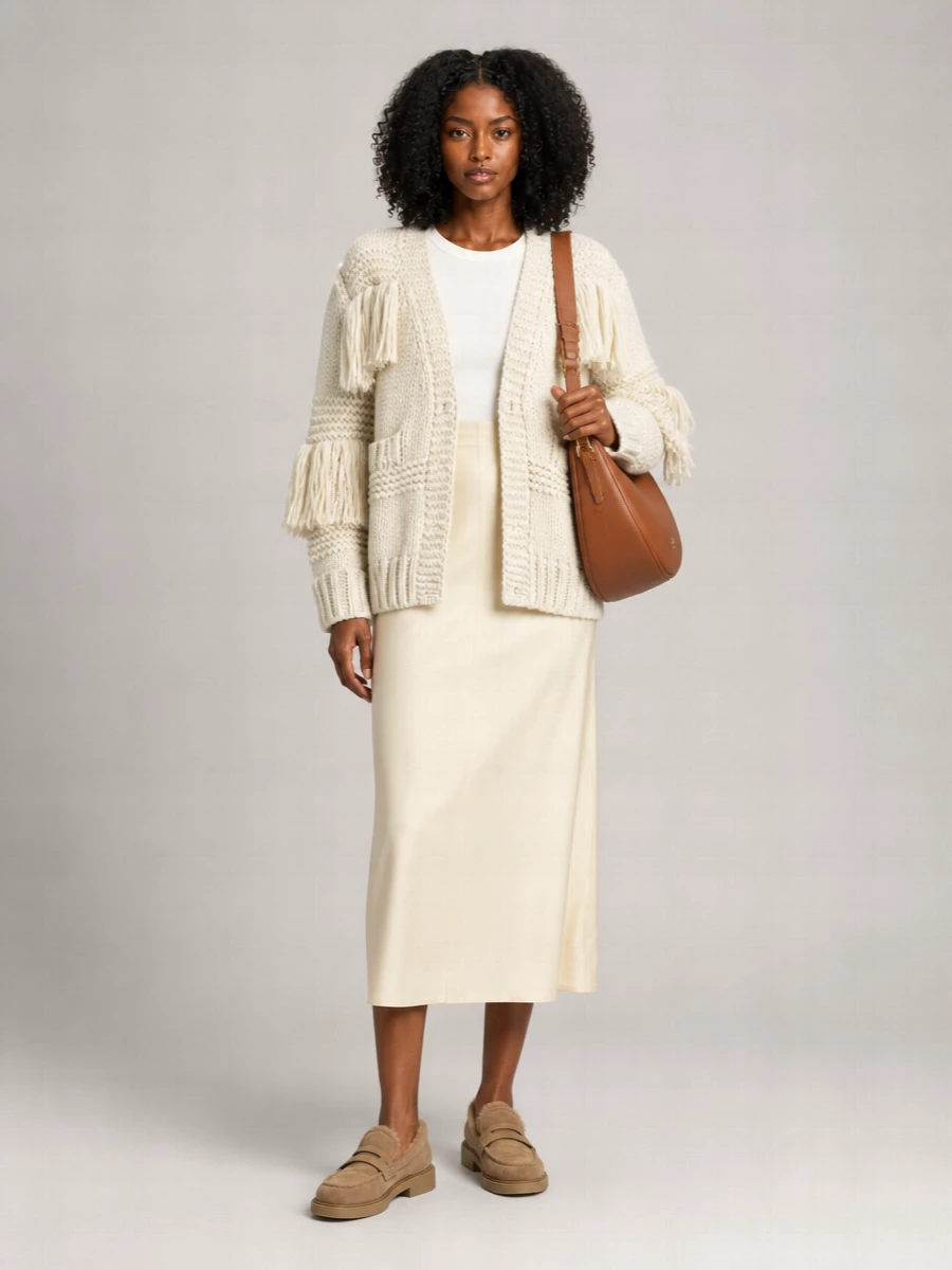 Moncler Grenoble Wool Crochet Oversized Cardigan