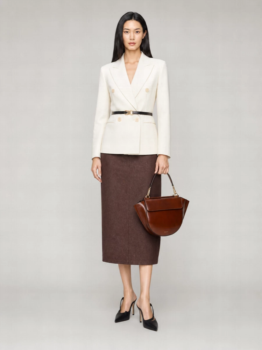 Max Mara Denim-Effect Pianosa Long Pencil Skirt