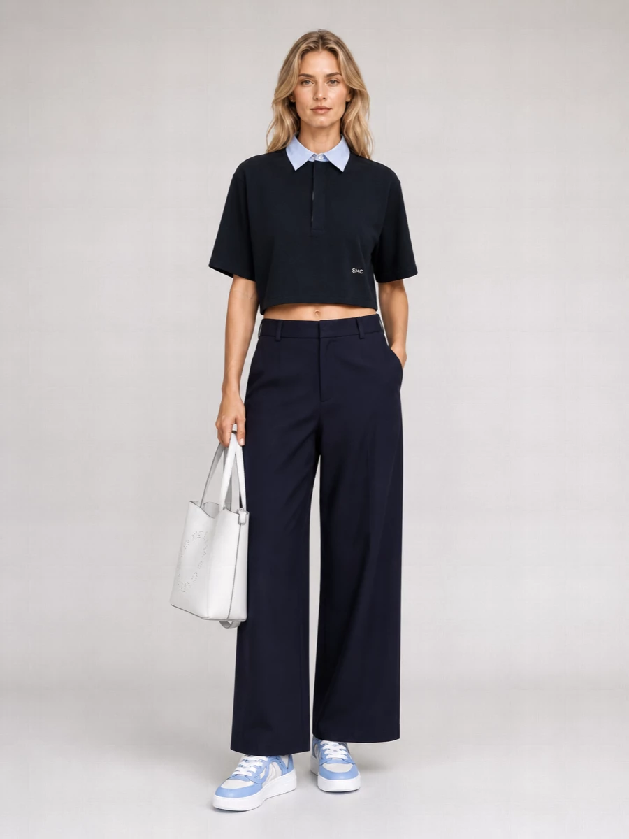 Stella Mccartney Cropped Cotton Polo Top
