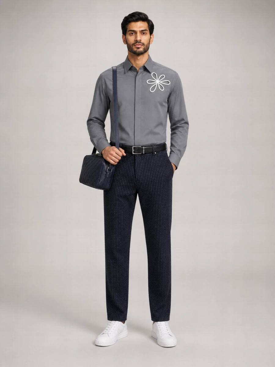 Fendi Embroidered Denim Straight-Leg Jeans