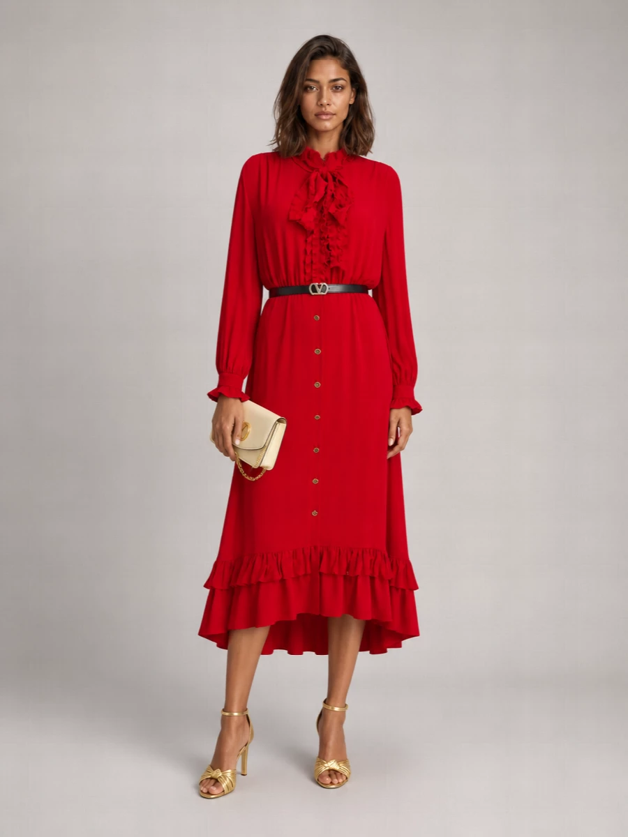 Valentino Ruffled Midi Dress