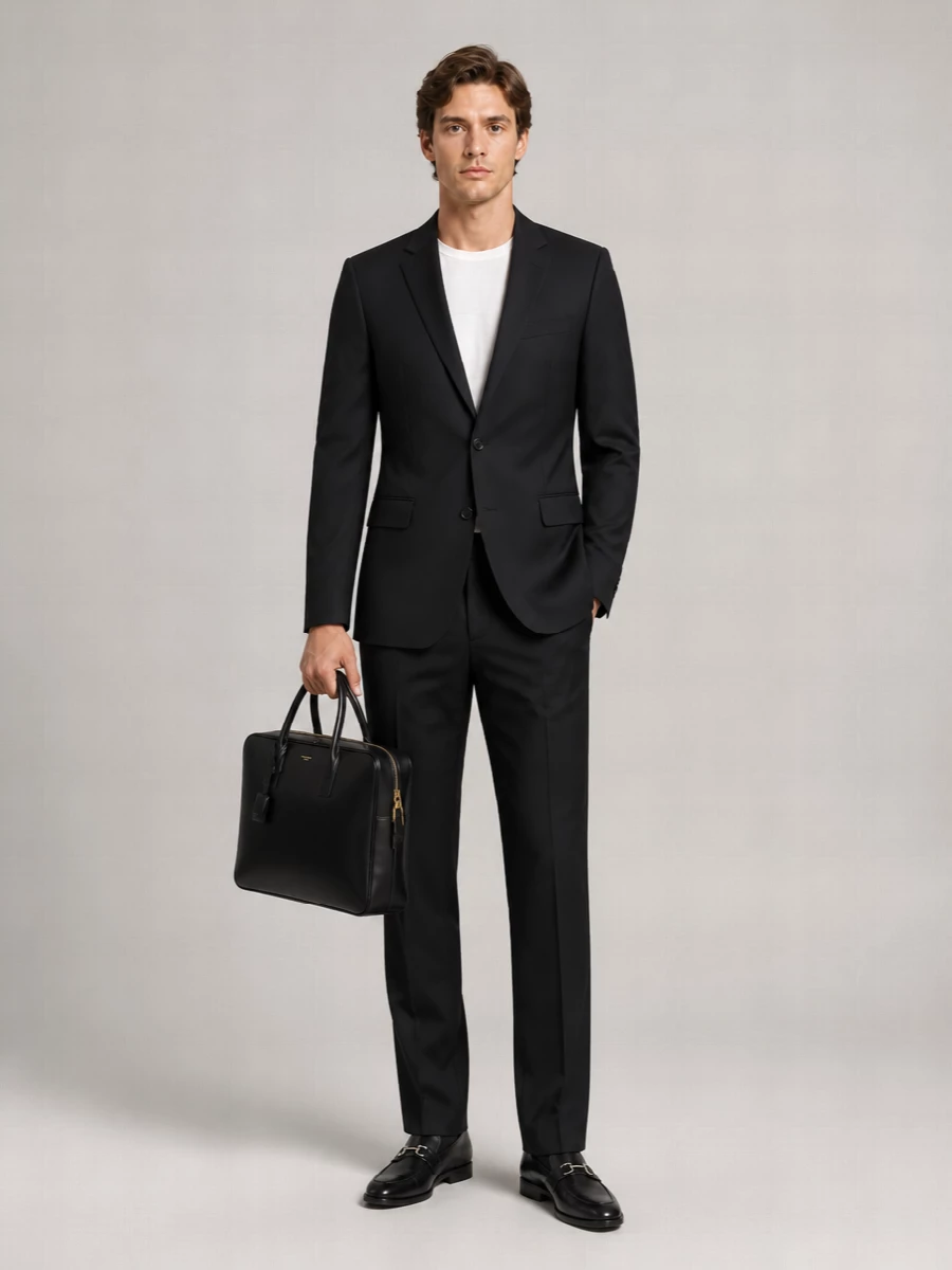 Saint Laurent Calfskin Sac De Jour Briefcase