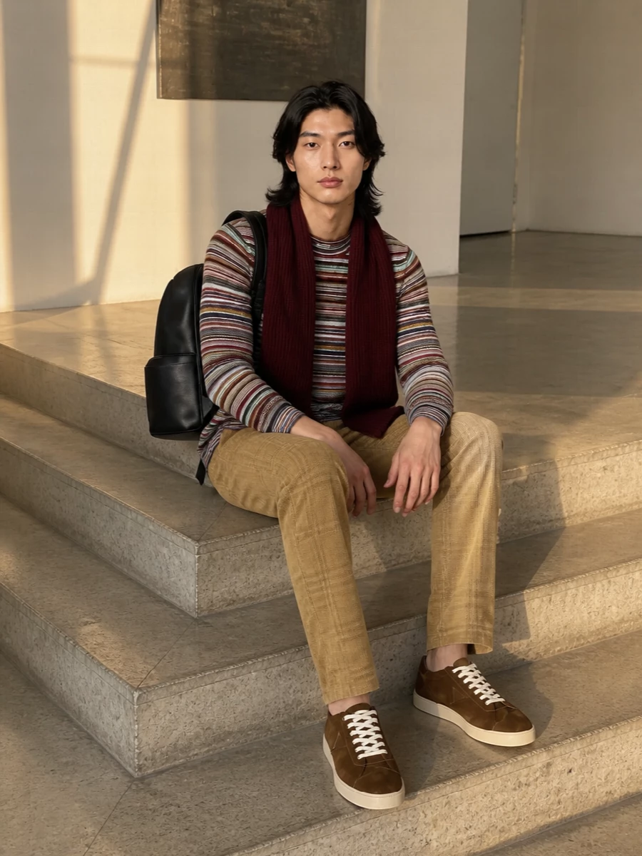 Paul smith striped sweater burberry cord trousers