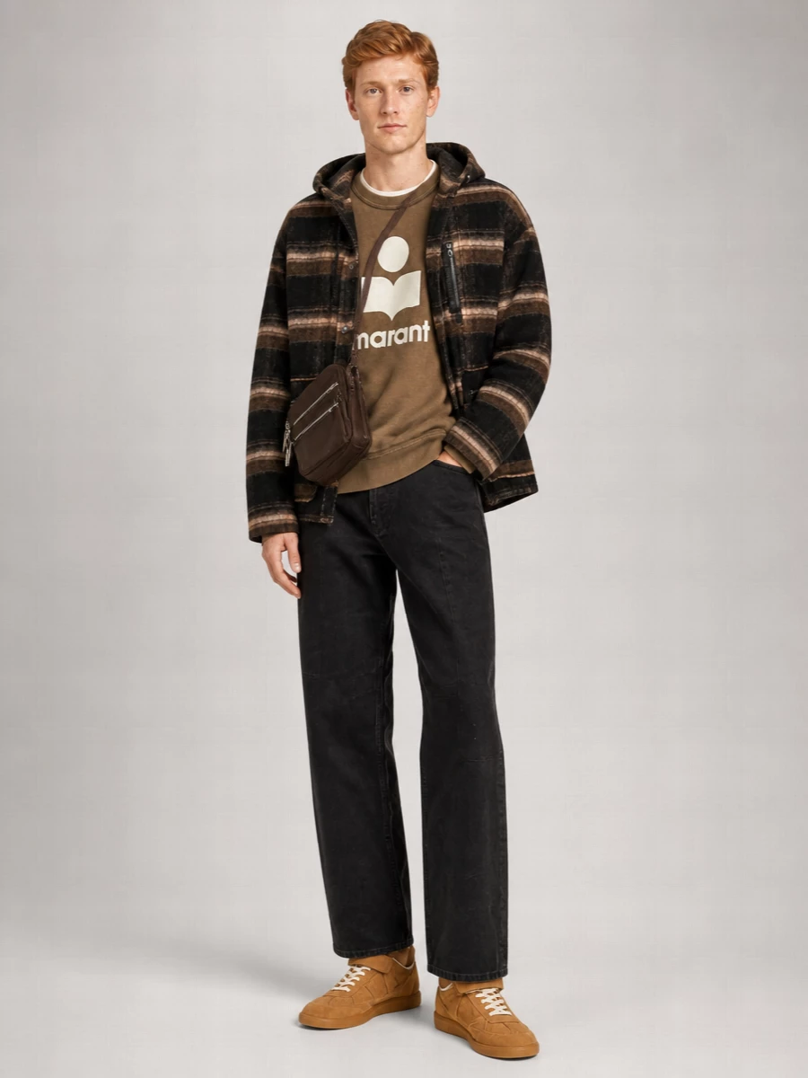 Isabel Marant checked hooded wool jacket