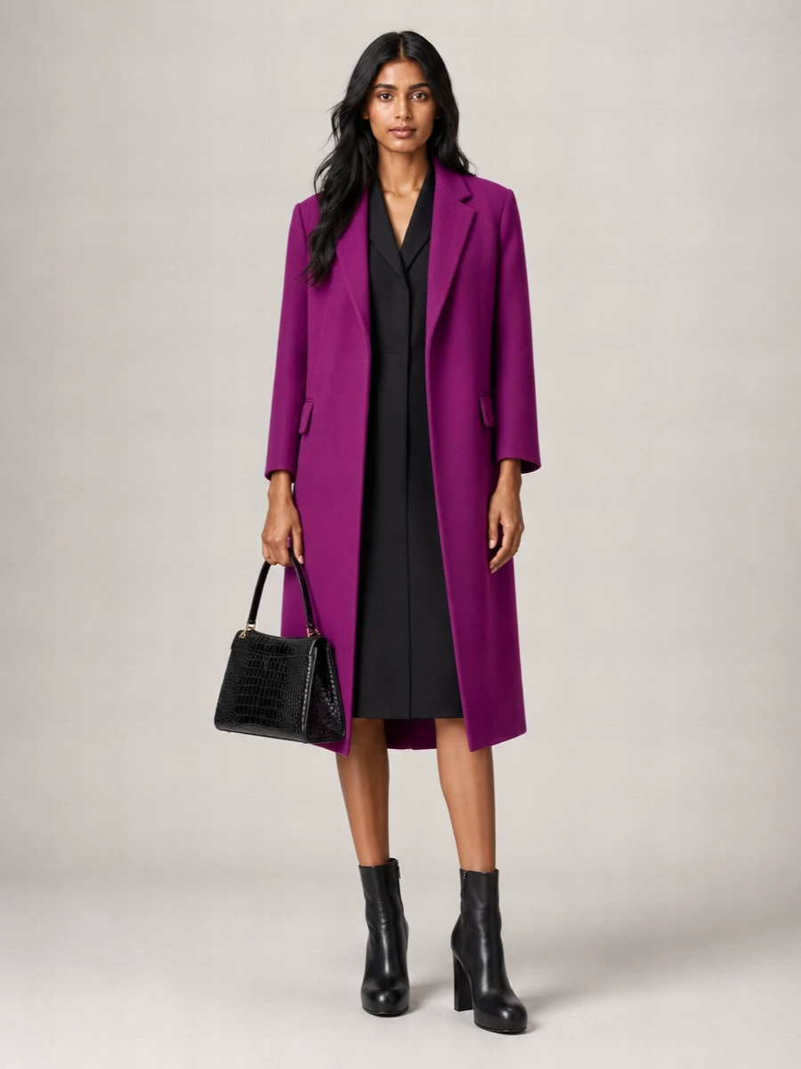 Balenciaga Wool Gabardine Single Breasted Coat
