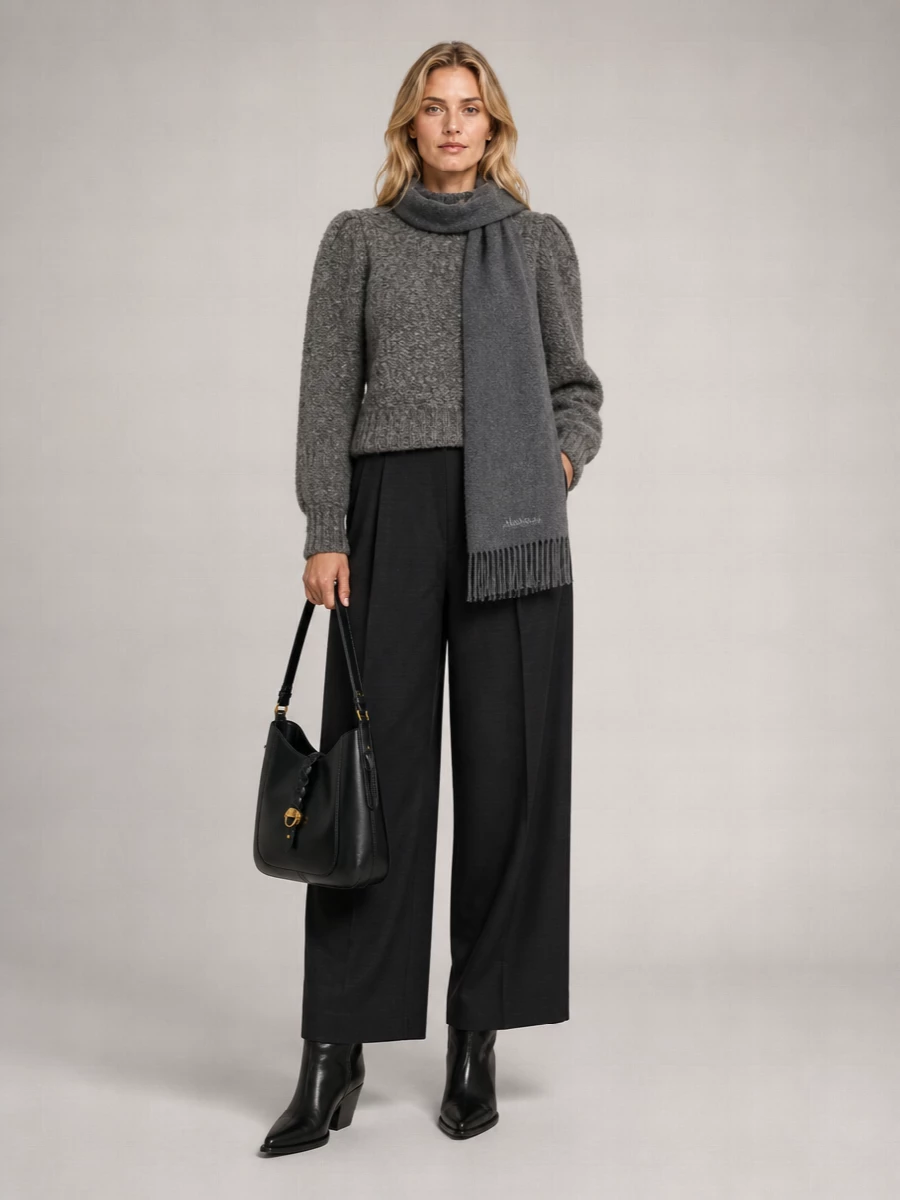 Isabel Marant Textured Knit Round Neck Long-Sleeve Jumper