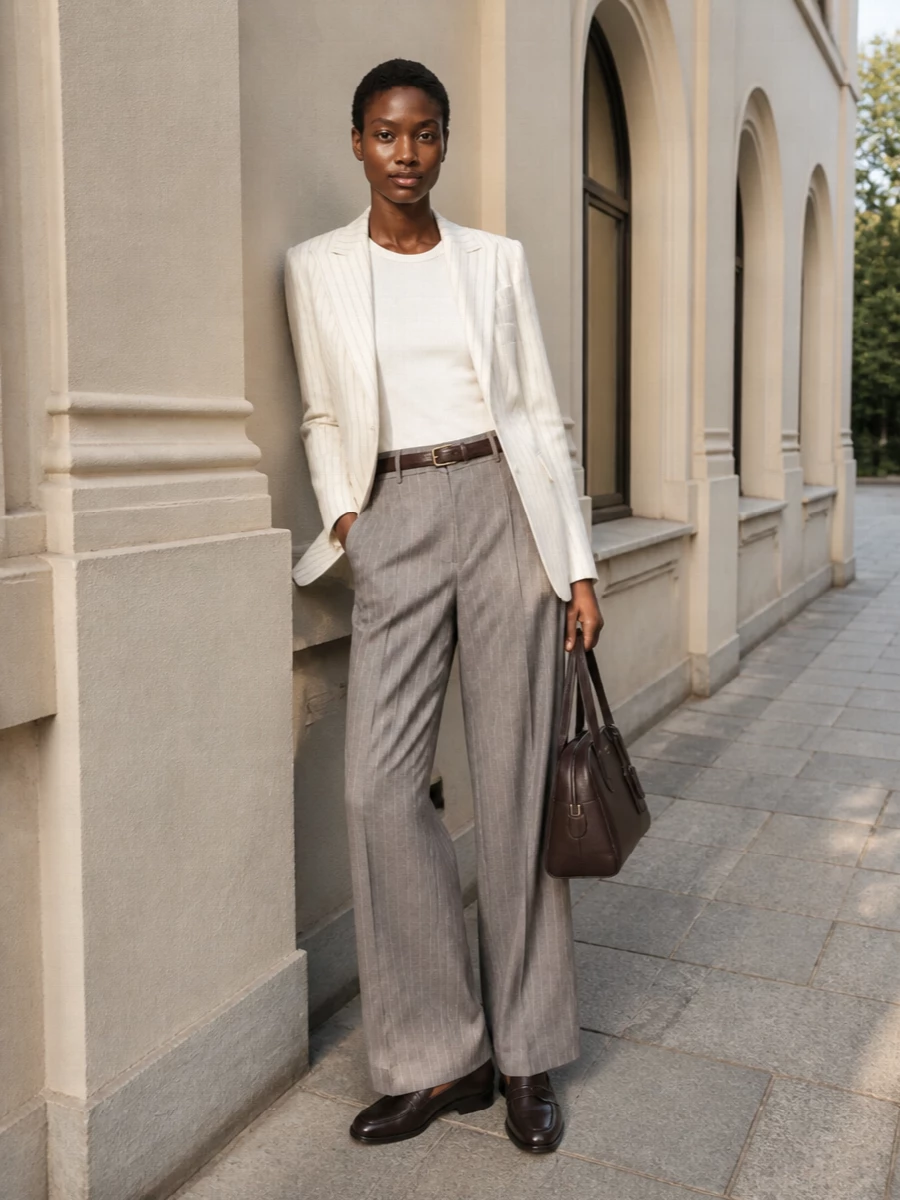 Tagliatore pinstripe trousers dondup blazer outfit