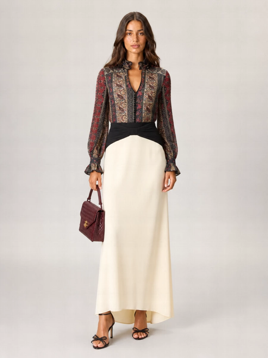 Valentino Garavani Printed Cotton Blend Blouse
