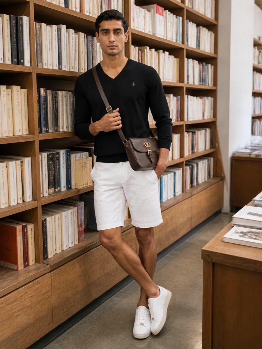 Polo ralph lauren knit white chino shorts outfit