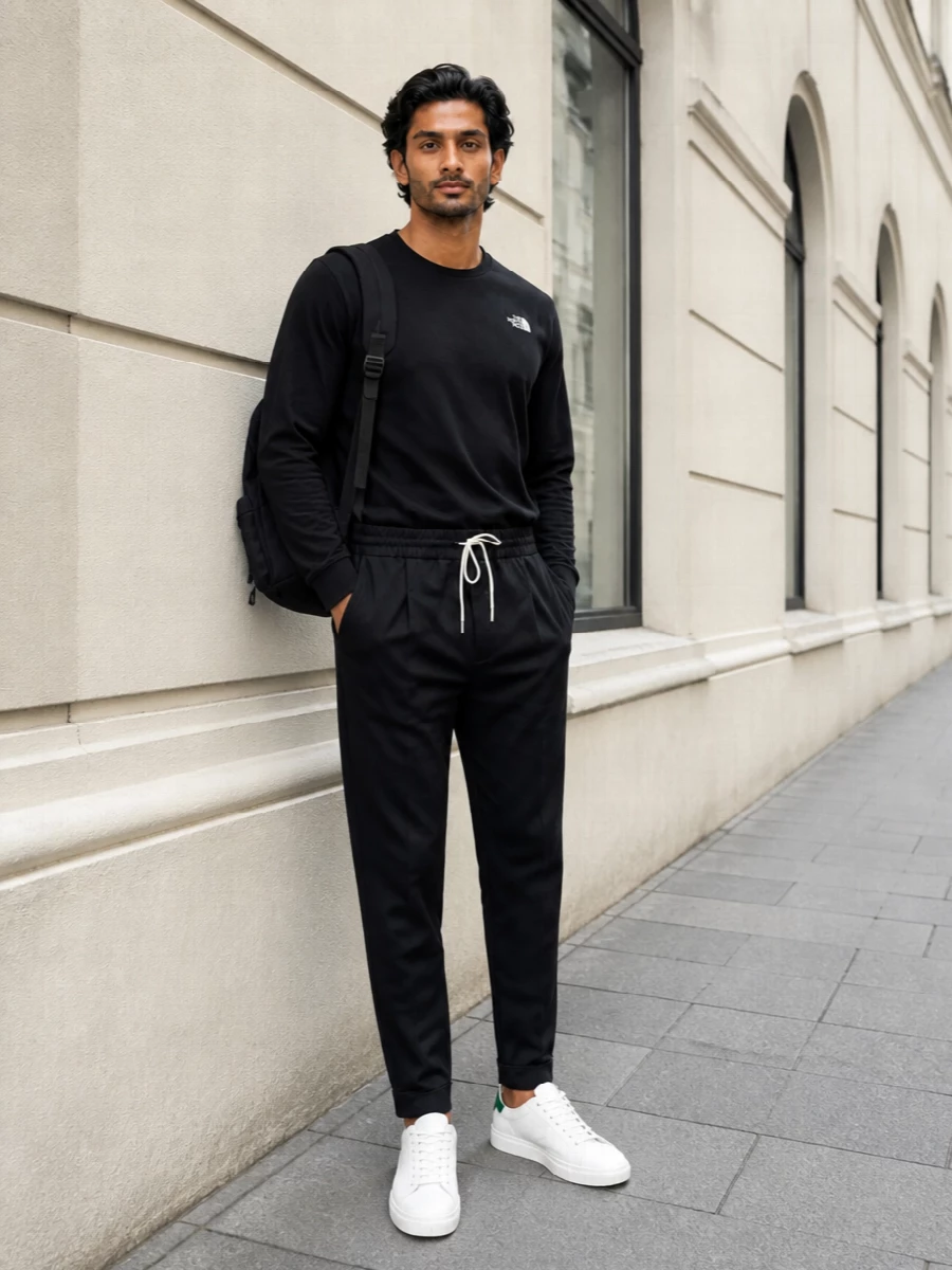 North face tee black joggers axel arigato sneakers