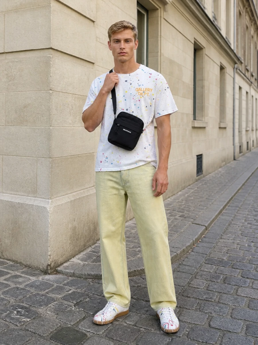 Gallery dept tee yellow diesel jeans outfit