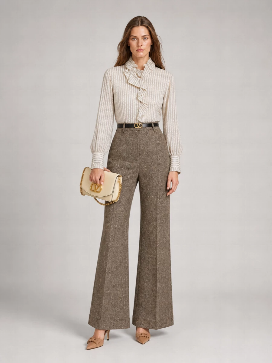 Valentino Silk Blend Ruffled Blouse