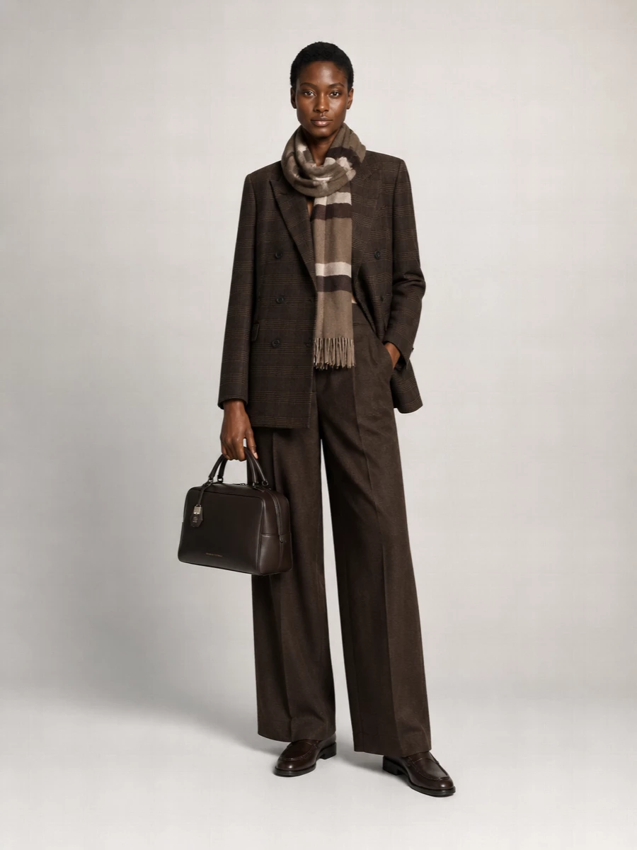 Burberry Embroidered Cashmere Check Scarf