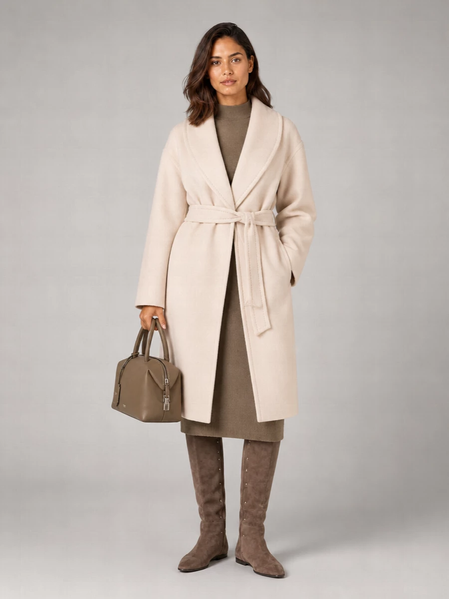 S Max Mara Alpaca Wool Single Breasted Coat