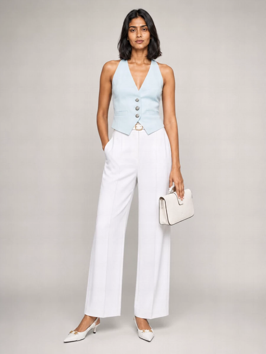 Pinko Viscose Single-Breasted Vest