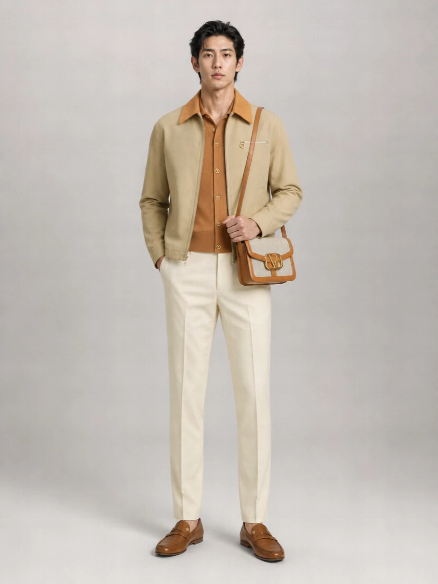 Valentino Garavani Canvas And Leather Shoulder Bag