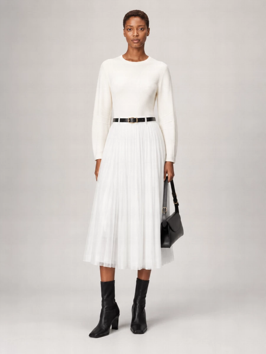 Jil Sander Cotton Pleated Skirt