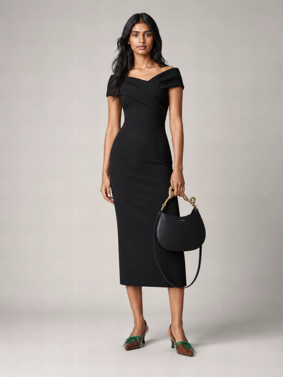 Lanvin Hobo Cat Leather Shoulder Bag