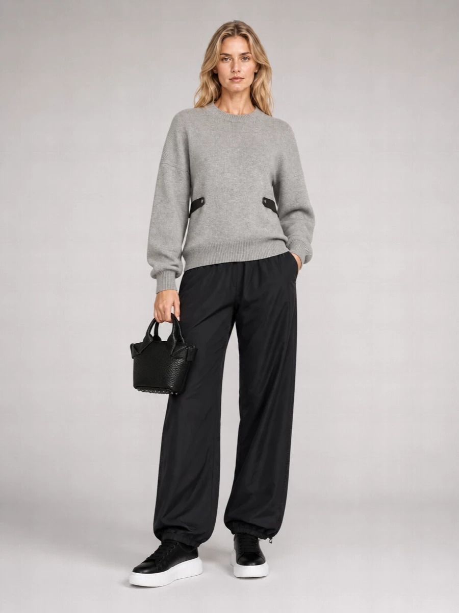 Alexander Wang Wool-Blend Belted Long-Sleeve Sweater