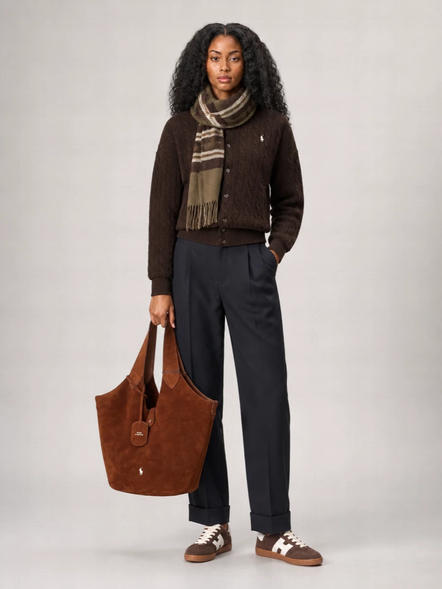 Polo Ralph Lauren Wool Cashmere Braided Bomber Jacket
