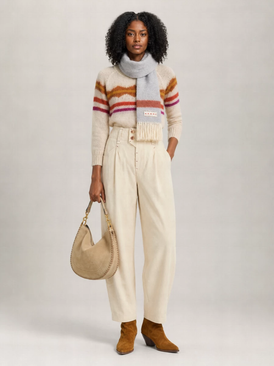 Isabel Marant Etoile Mohair Striped Crew Neck Sweater